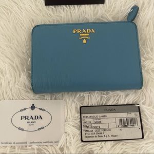 Prada Saffiano Lux Leather Compact Wallet